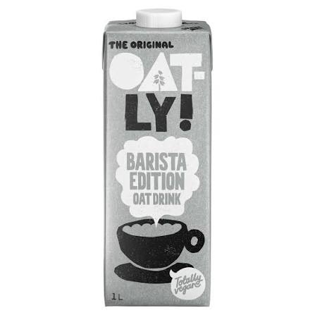Grey Oatly Barista Edition carton