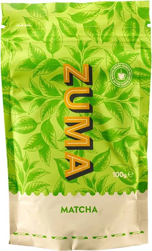 Green leaf-patterned Zuma Matcha pouch